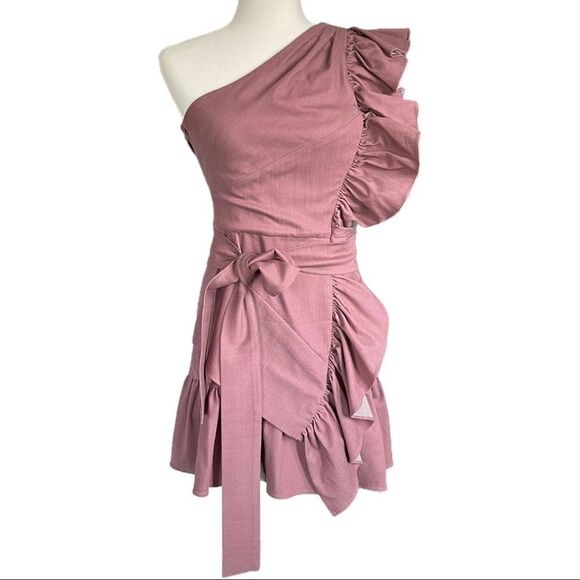 ALEXIS Adela One Shoulder Ruffle Mini Dress - Picture 2 of 12